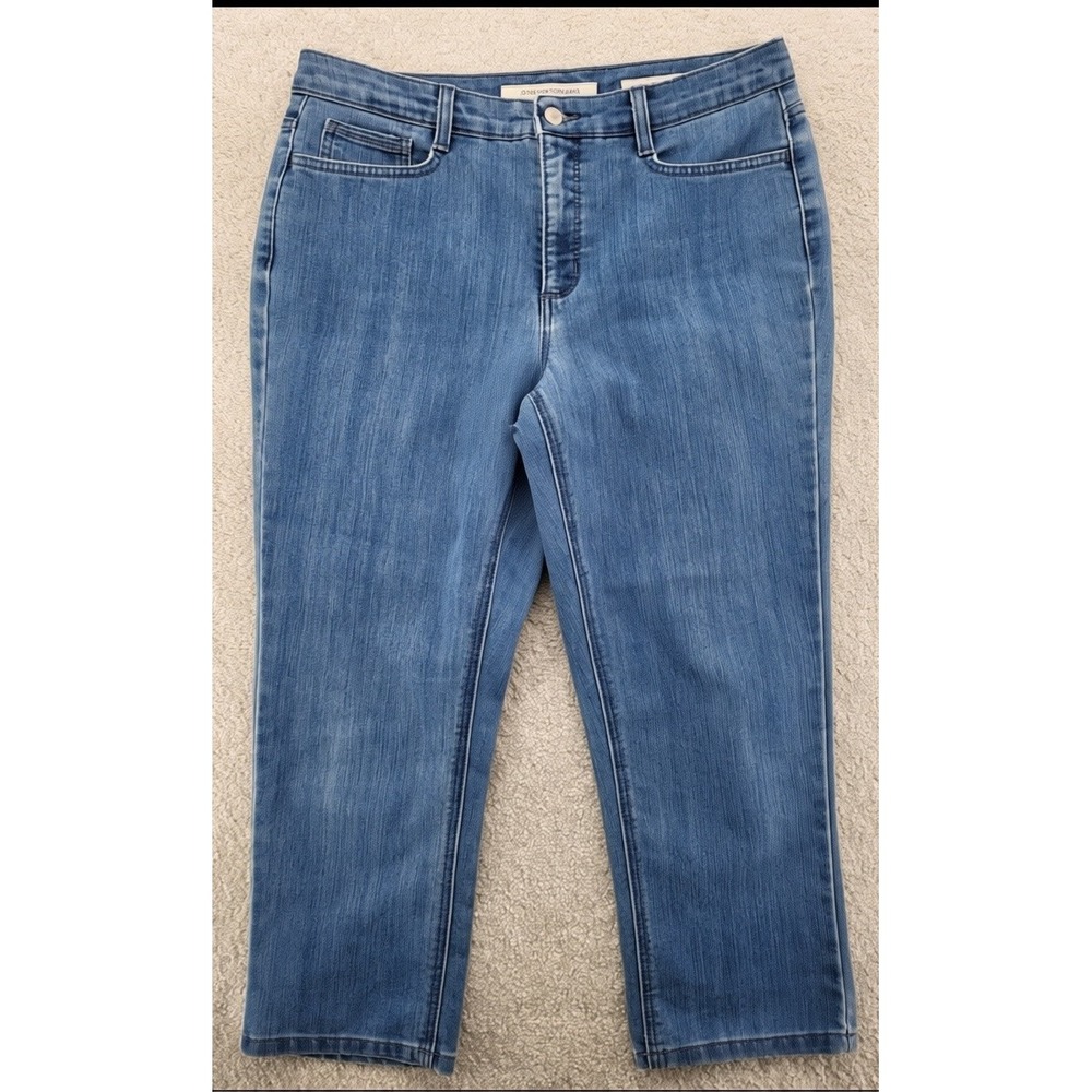 Jones New York Jeans City Cuffed Capri Medium Wash Blue Denim Cropped Pants 33W